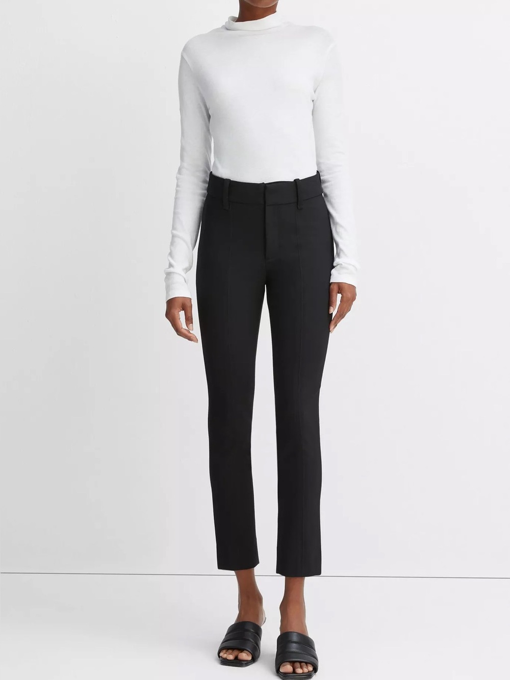 VINCE High Rise Cigarette Pant (Black)